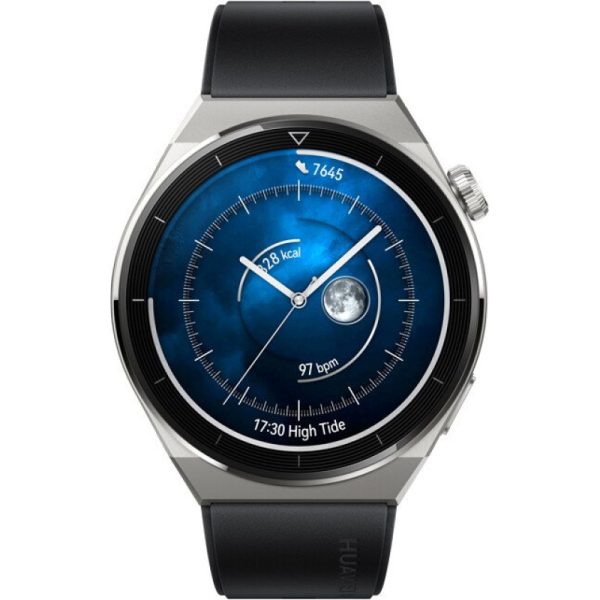 Huawei Watch GT 3 Pro 46mm Titanium Case With Black Fluoroelastomer Strap