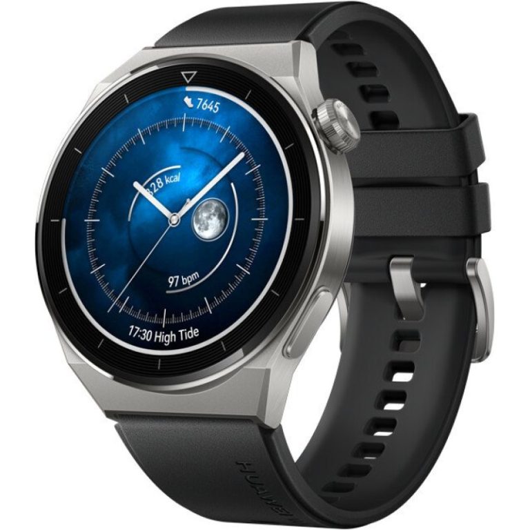 Huawei Watch GT 3 Pro 46mm Titanium Case With Black Fluoroelastomer Strap