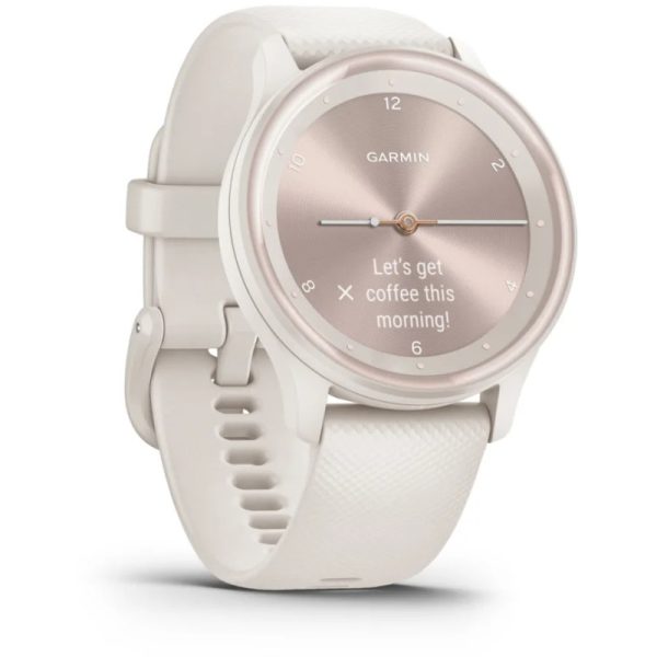 Garmin vívomove Sport Ivory Case and Silicone Band with Peach Gold Accents