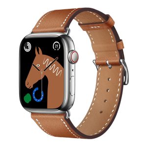 Remienok k hodinkám Apple Watch Forcell F-Design FA20 s dierami, z umelej kože, 38 / 40 / 41 mm, hnedý