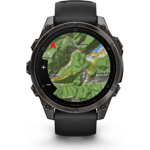 Garmin fenix 8 47mm AMOLED Sapphire Carbon Gray DLC Titanium with Black/Pebble Gray Silicone Band - Image 3