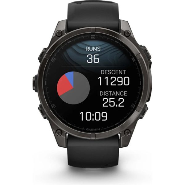 Garmin fenix 8 47mm AMOLED Sapphire Carbon Gray DLC Titanium with Black/Pebble Gray Silicone Band - Image 4