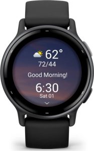 Garmin vívoactive 5 Slate Aluminum Bezel with Black Case and Silicone Band