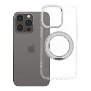 Priehľadné puzdro na iPhone 13 PRO Frame Circle Stand kompatibilné s MagSafe